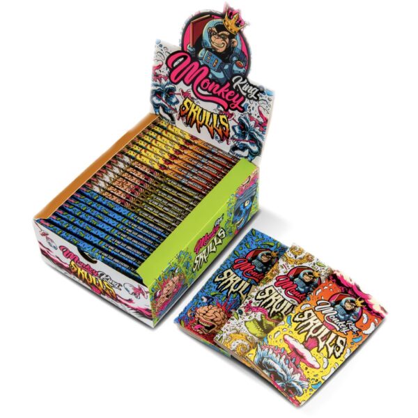 Monkey King Papers & Tips: Magnetic Skulls Edition - King Size Unbleached (24 Pack)