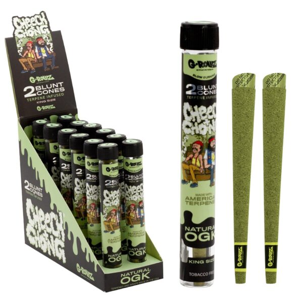G-Rollz Cheech & Chong Terpene Infused Hemp Blunts - Natural OGK — 12pcs Full Box (24 Blunts)