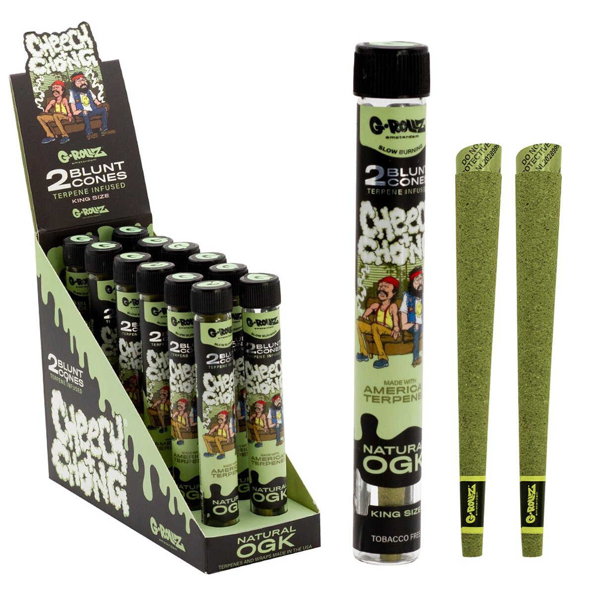 G-Rollz Cheech & Chong Terpene Infused Hemp Blunts - Natural OGK - Image 2