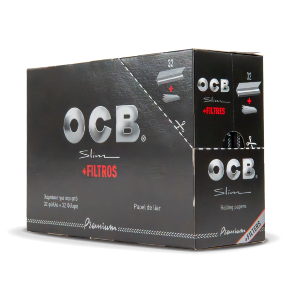 OCB Rolling Papers + Tips: Premium - King Size Slim — 32pcs Full Box