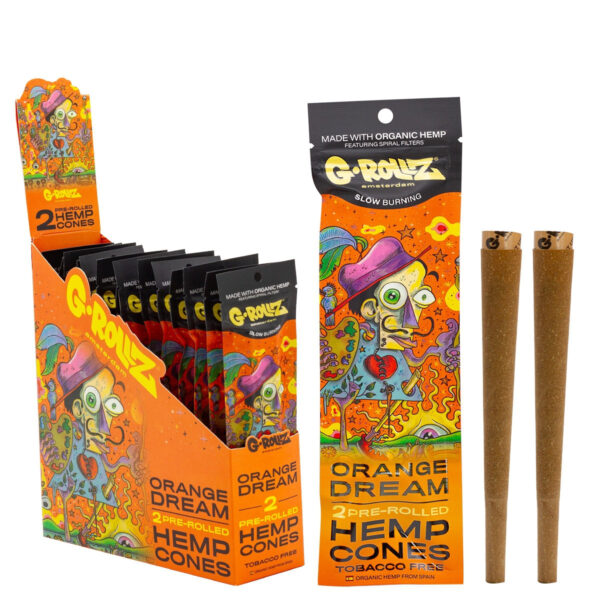 G-Rollz 2 Pre-Rolled Hemp Cones - (12 Pack) — Orange Dream