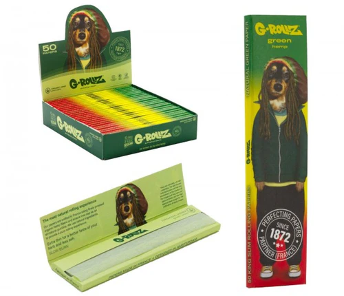 G-Rollz Pets Rock Organic Green Rolling Papers — 25pcs Full Box