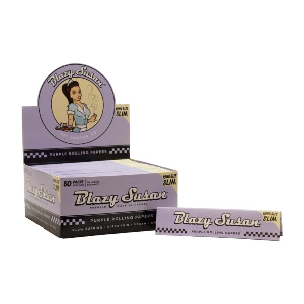 Blazy Susan King Size Rolling Papers - Purple — 50pcs Full Box