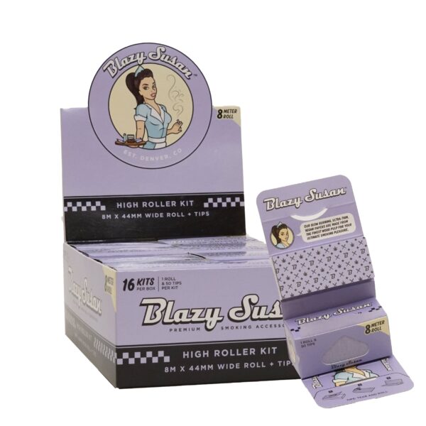 Blazy Susan Purple High Roller Kit (8m Roll & Tips) — 16pcs Full Box