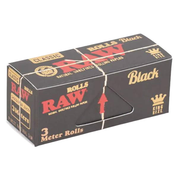RAW Black 3M Roll Rolling Paper — Single Pack