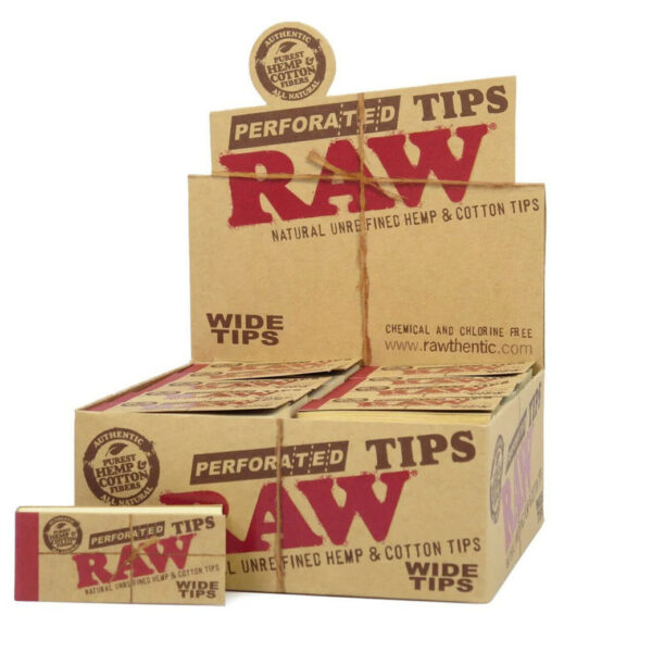 RAW Perforated Classic Wide Tips — 50pcs Full Box