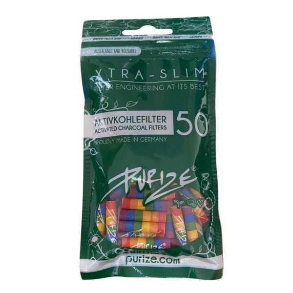 PURIZE® Activated Carbon Xtra Slim Filters 6mm (50 pcs) — Rainbow
