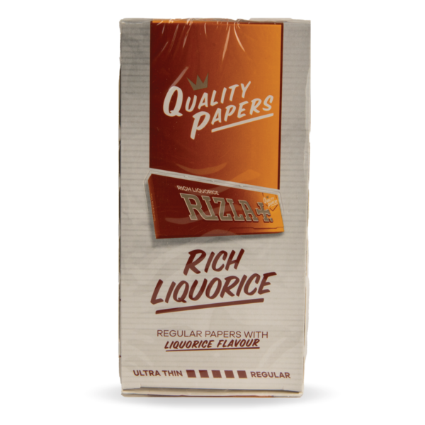 RIZLA Flavoured Rolling Papers: Rich Liquorice - Regular — 50pcs Full Box