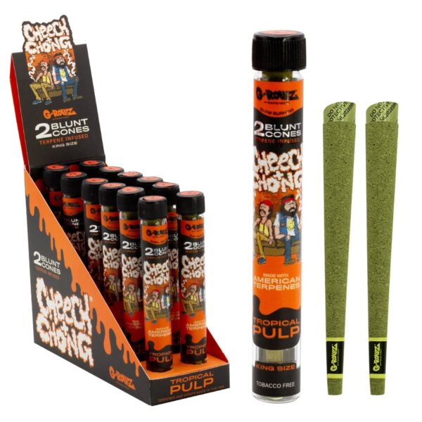G-Rollz Cheech & Chong Terpene Infused Hemp Blunts - Tropical Pulp — 12pcs Full Box (24 Blunts)
