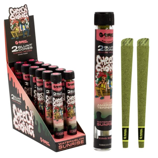 G-Rollz 'Cheech & Chong' Terpene Infused Hemp Blunts 2pcs - Watermelon Sunrise — 12pcs Full Box (24 Blunts)