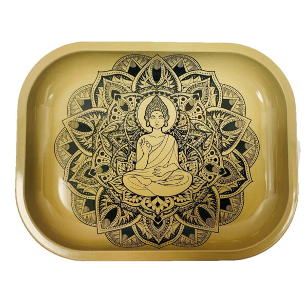 Wise Skies 'Golden Flower' Small Rolling Tray