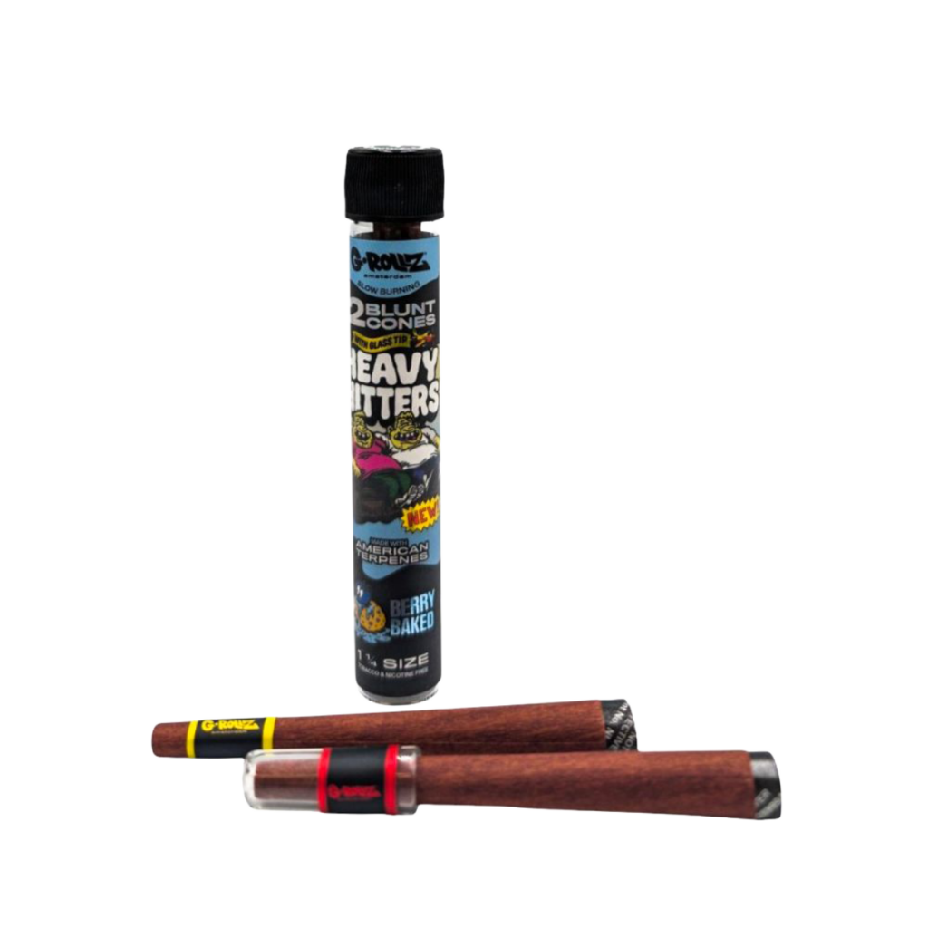 G-Rollz Heavy Hitters 1-1/4 Blunt Cones Glass Tip - Berry Baked (2 Pack)