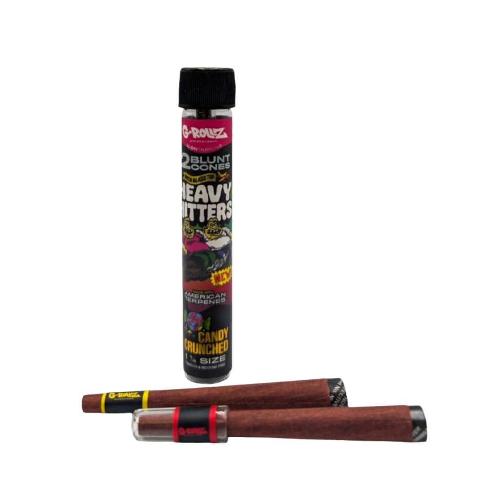 G-Rollz Heavy Hitters 1-1/4 Blunt Cones Glass Tip - Candy Crunched (2 Pack)