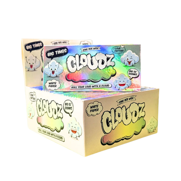 Cloudz King Size Wide Rolling Papers — White (20pcs Full Box)
