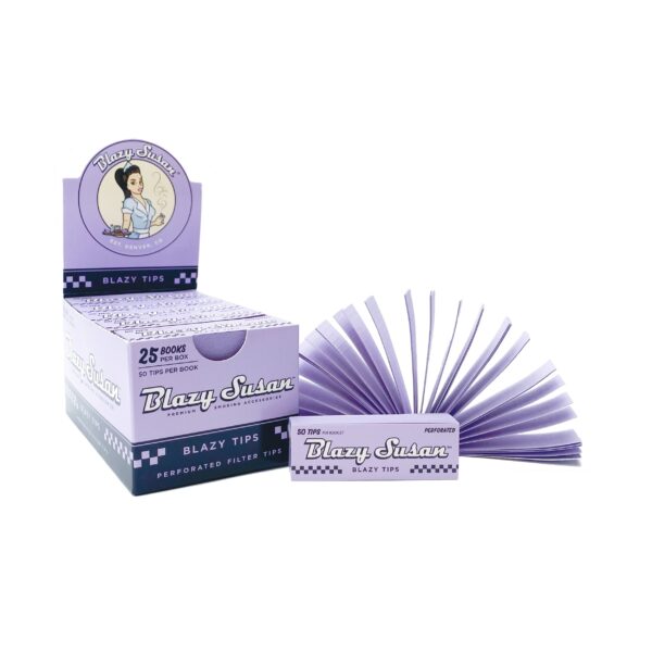 Blazy Susan Purple Perforated Filter Tips — 25pcs Full Box