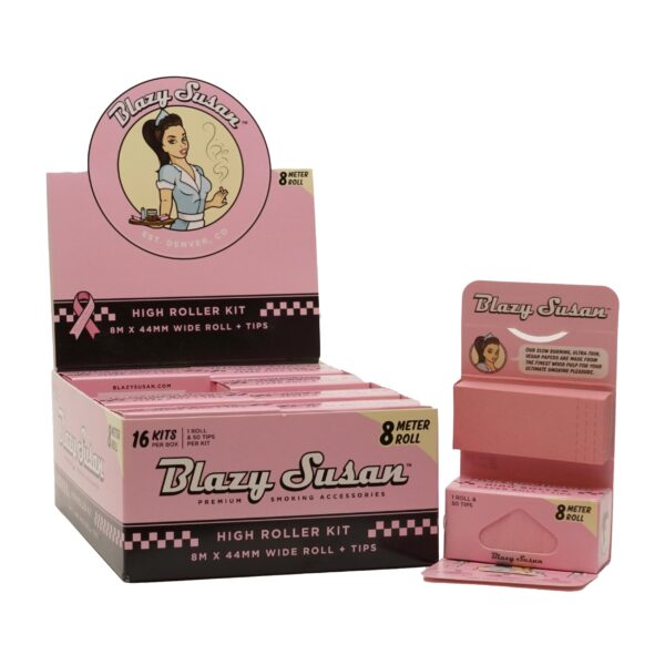 Blazy Susan Pink High Roller Kit (8m Roll & Tips) — 16pcs Full Box