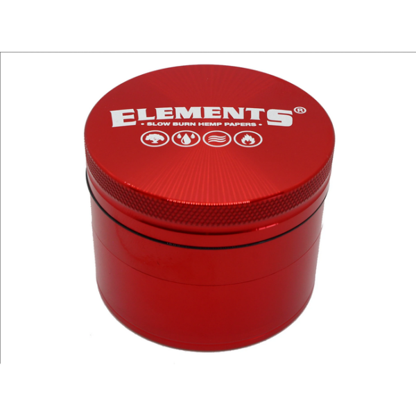 Elements 4-Part Metal Grinder - Red — Large