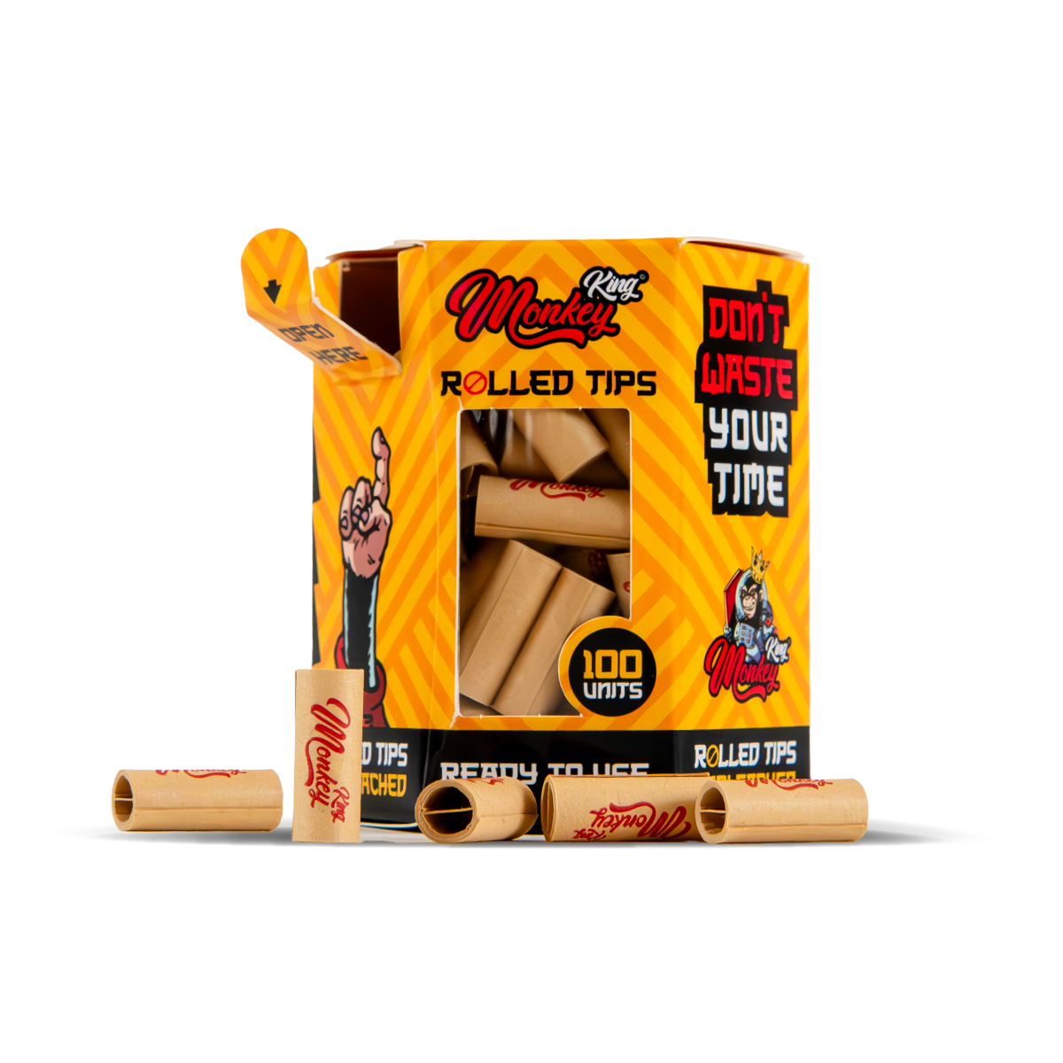 Monkey King Pre-Rolled Filter Tips: Unbleached - Image 2