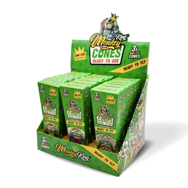 Monkey King Pre-Rolled Cones: Hemp — 18pcs Full Box