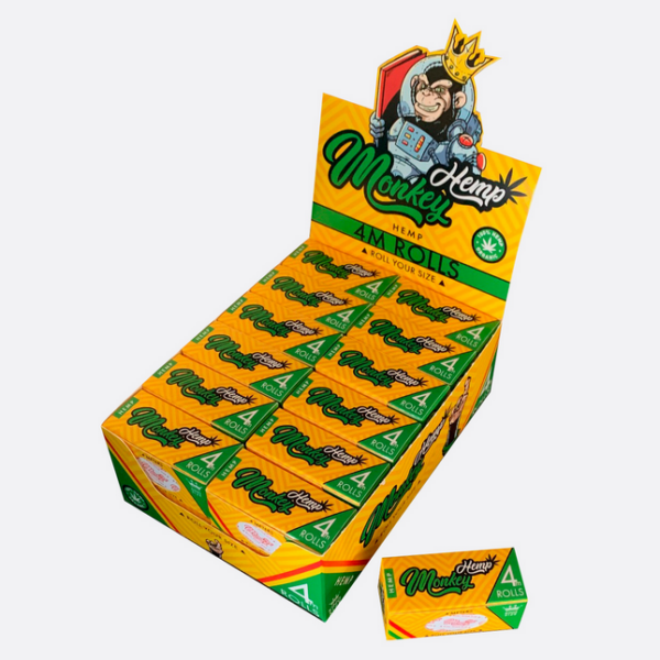 Monkey King King Size Ultra Thin 4m Rolls - Hemp — 24pcs Full Box