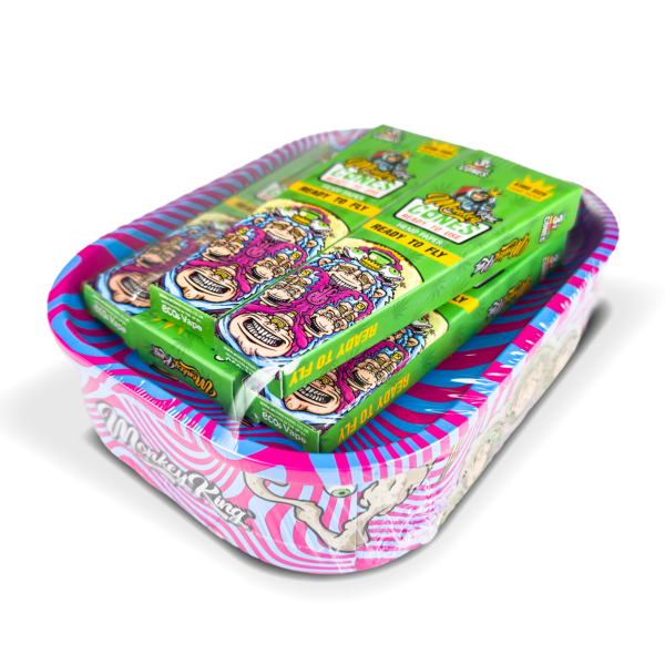 Monkey King Rolling Tray Box + Hemp Cones — Psychedelic
