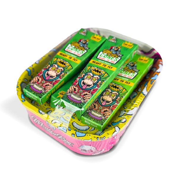 Monkey King Rolling Tray Box + Hemp Cones — Skulls