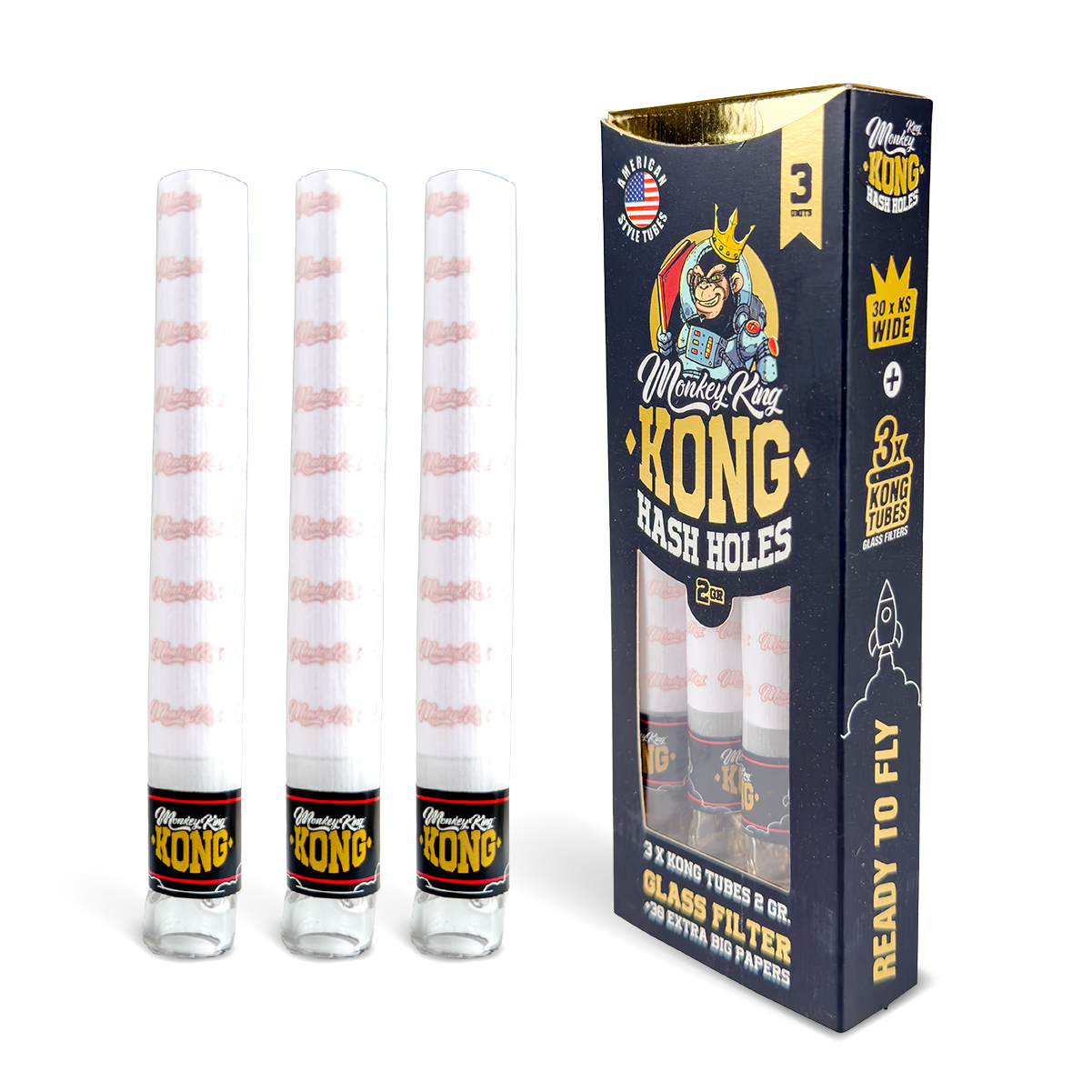 Monkey King Kong Tubes: Hash Holes King Size Wide - 3 Tubes - Image 3