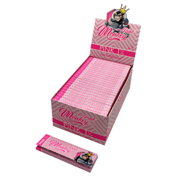 Monkey King Rolling Papers: Pink - Medium 1¼ — 50pcs Full Box