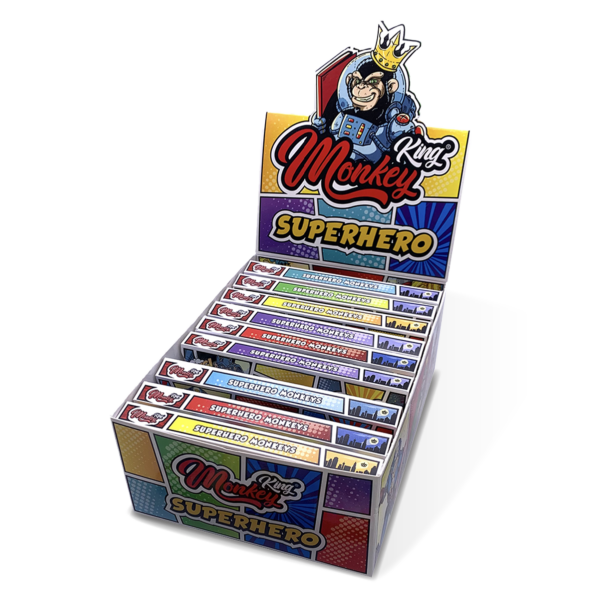 Monkey King Rolling Papers & Tips: Superhero Ed. Glow in the Dark - King Size (24 Pack)