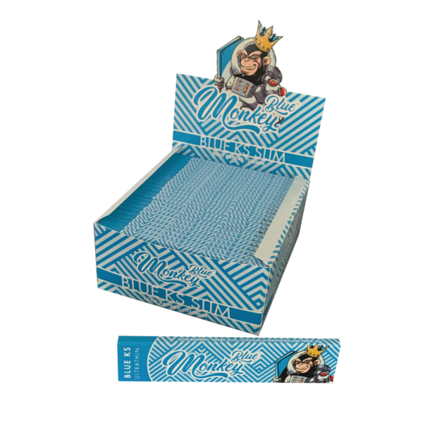 Monkey King Rolling Papers: Blue - King Size — 50pcs Full Box