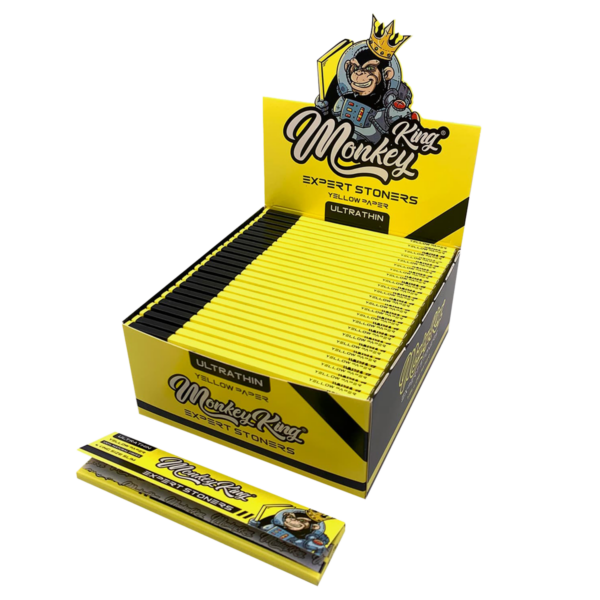 Monkey King Expert Stoners Extreme-Thin Rolling Papers: Yellow — 50pcs Full Box