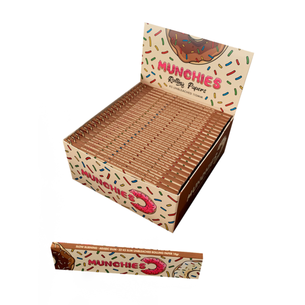 Monkey King Rolling Papers: Munchies Ed. - King Size Unbleached — 50pcs Full Box