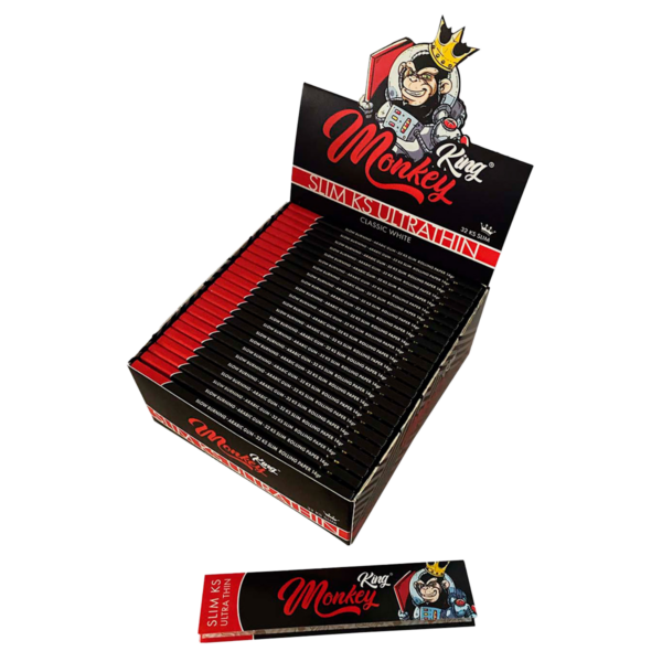 Monkey King Rolling Papers: White - King Size — 50pcs Full Box