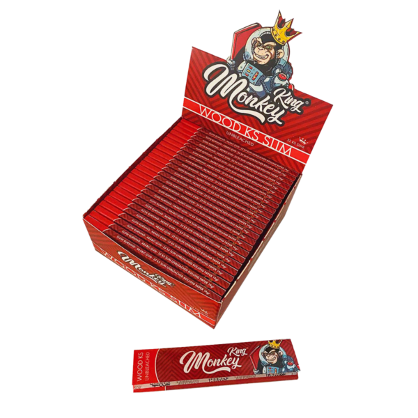 Monkey King Rolling Papers: Unbleached - King Size — 50pcs Full Box