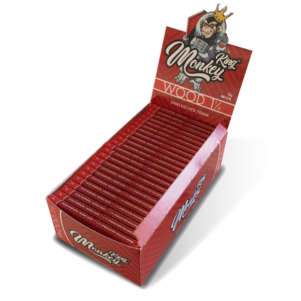 Monkey King Rolling Papers: Unbleached - Medium 1 1/4 — 50pcs Full Box