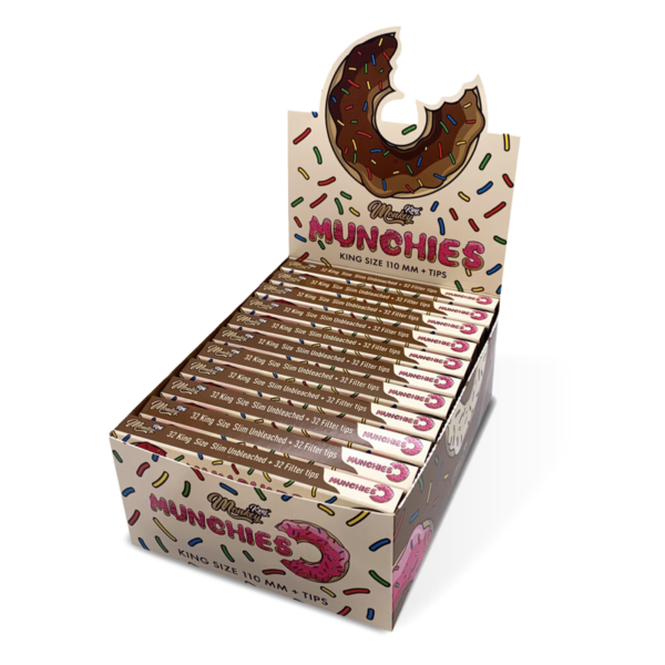 Monkey King Rolling Papers & Tips: Munchies Ed. - King Size Unbleached (24 Pack)