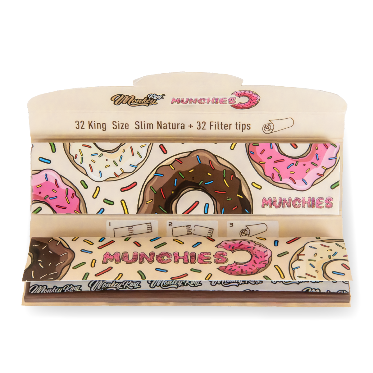 Monkey King Rolling Papers & Tips: Munchies Ed. - King Size Unbleached (24 Pack) - Image 3