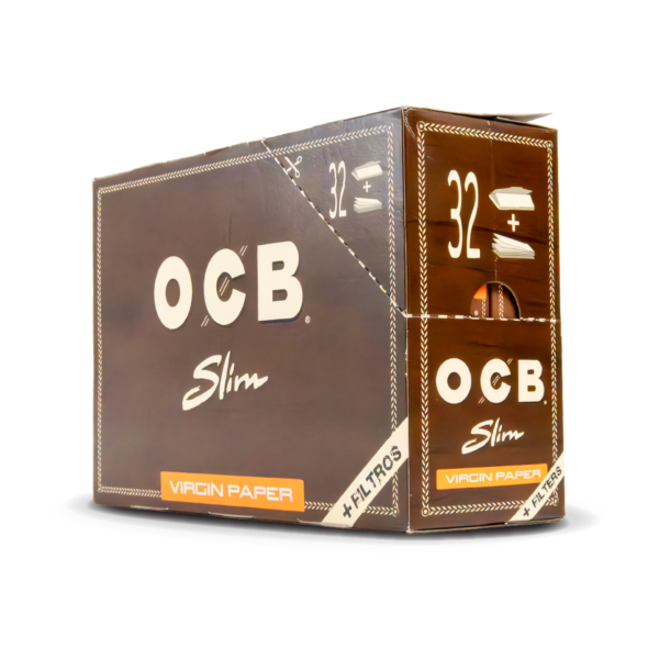 OCB Rolling Papers + Tips: Virgin - King Size Slim — 32pcs Full Box