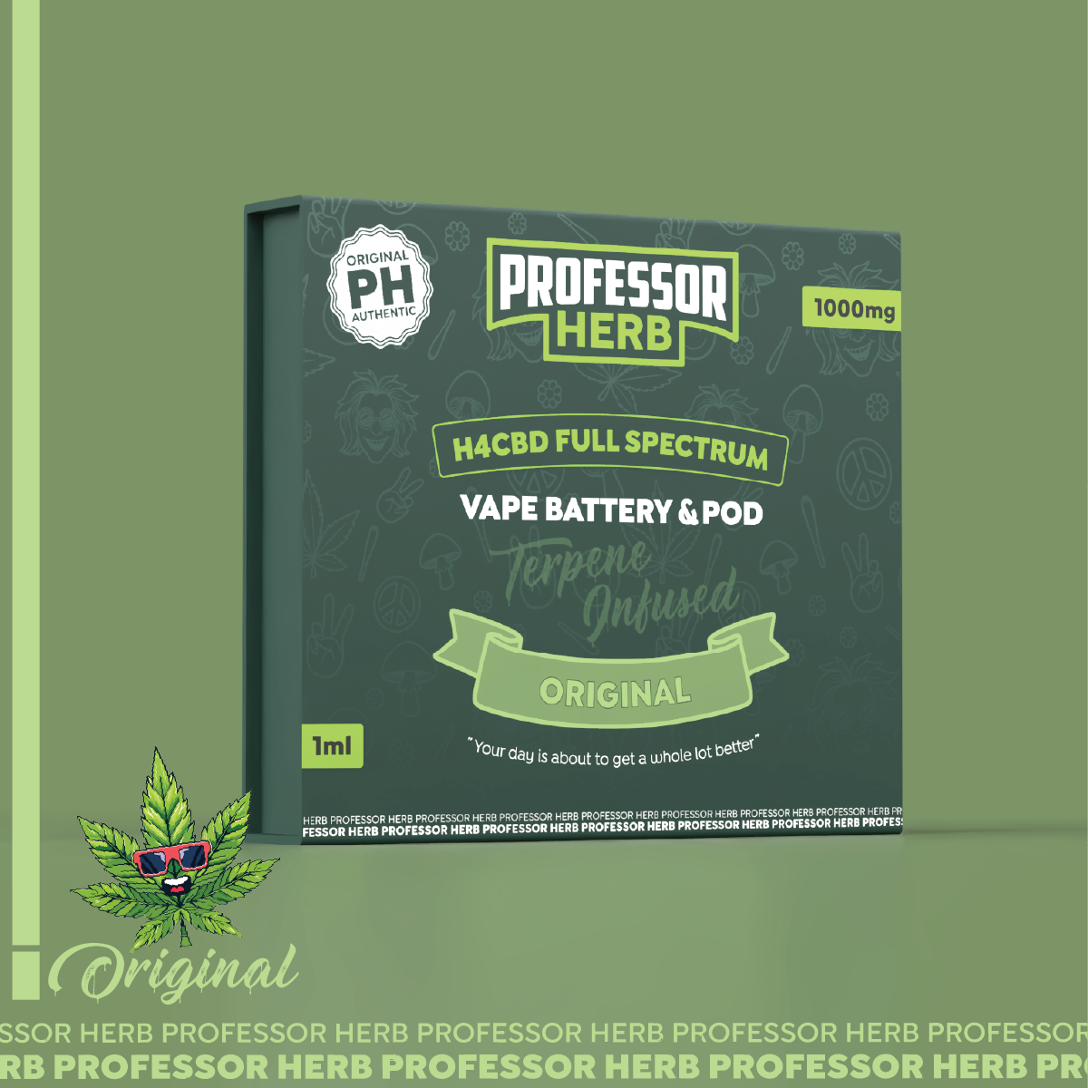 Professor Herb 1000MG H4CBD Full Spectrum 1ML Pod Kit - Original - Image 3