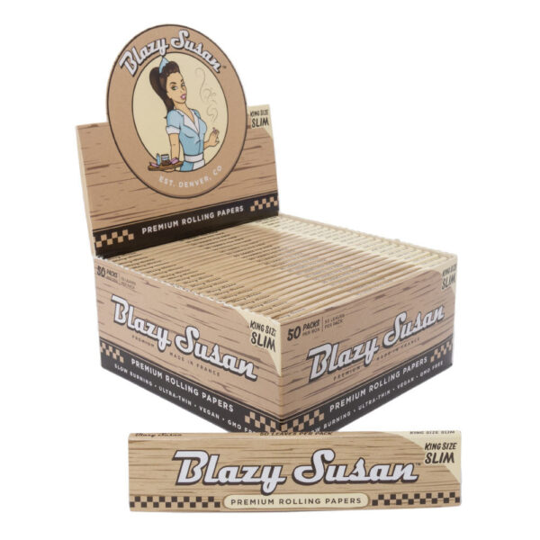 Blazy Susan King Size Rolling Papers - Brown — 50pcs Full Box