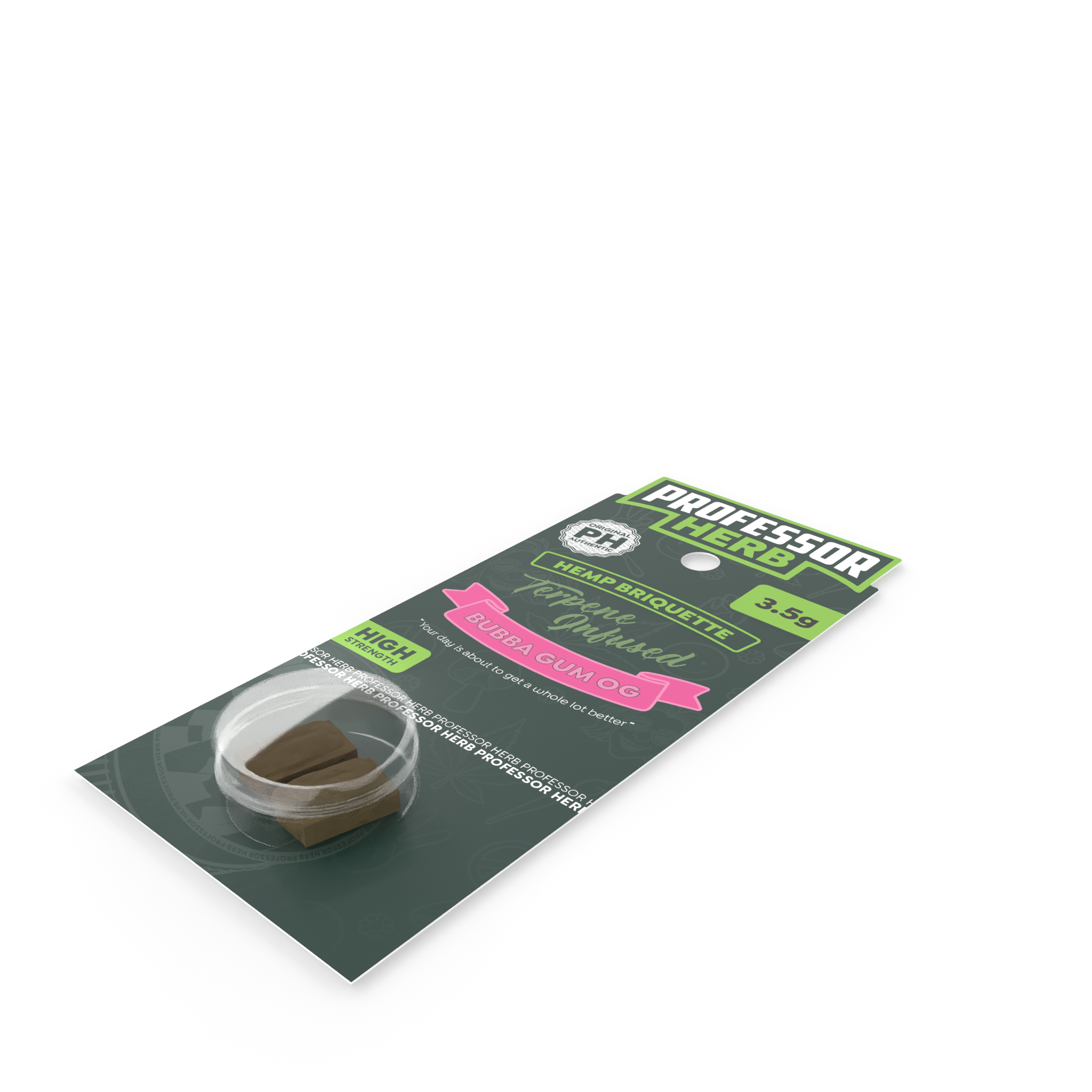 Professor Herb Hemp Briquette Hash (3.5g) - Bubba Gum OG - Image 4
