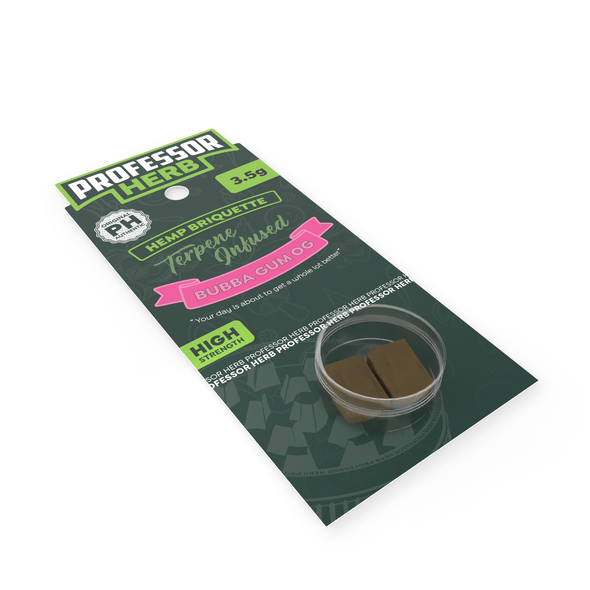 Professor Herb Hemp Briquette Hash (3.5g) - Bubba Gum OG - Image 3