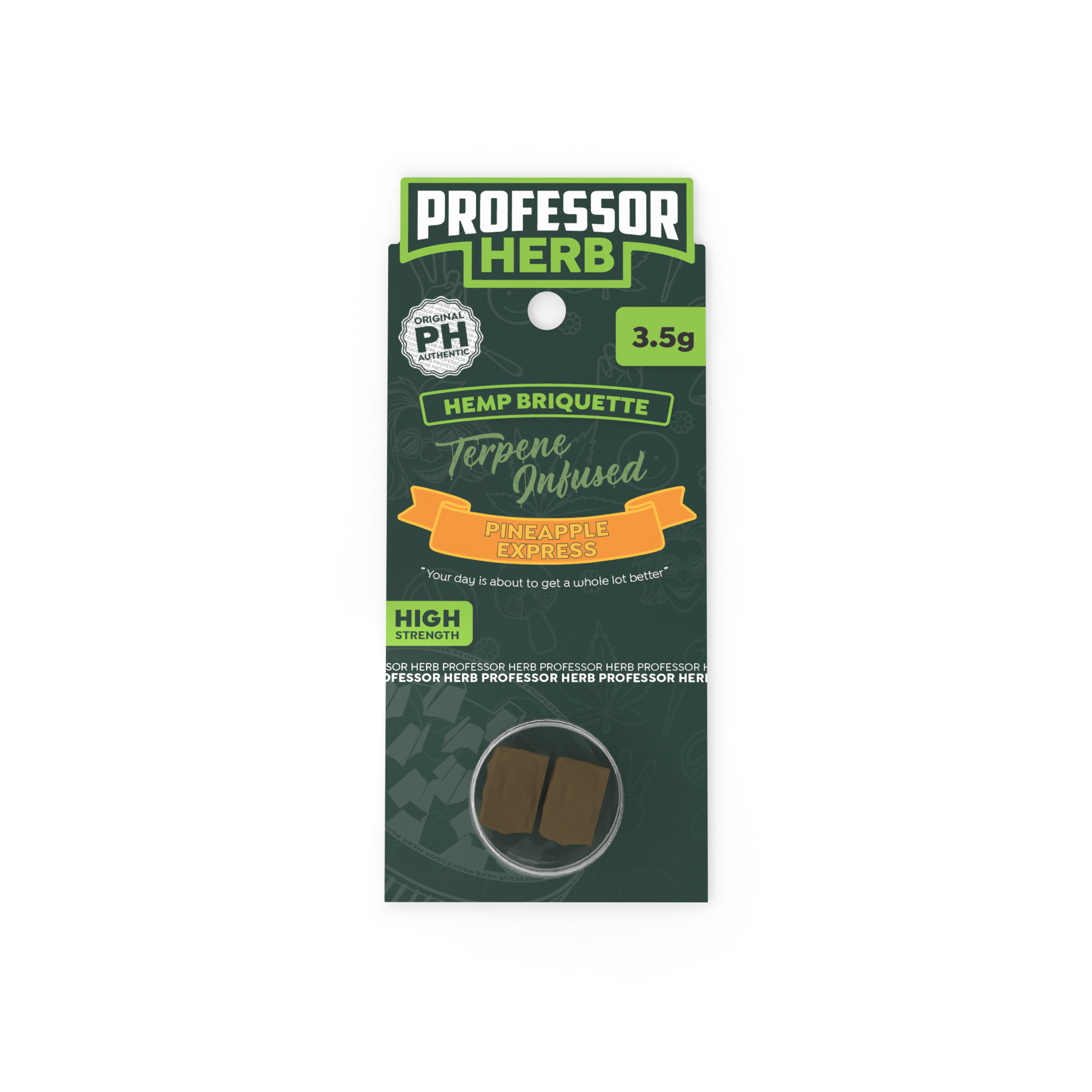 Professor Herb Hemp Briquette Hash (3.5g) - Pineapple Express - Image 2