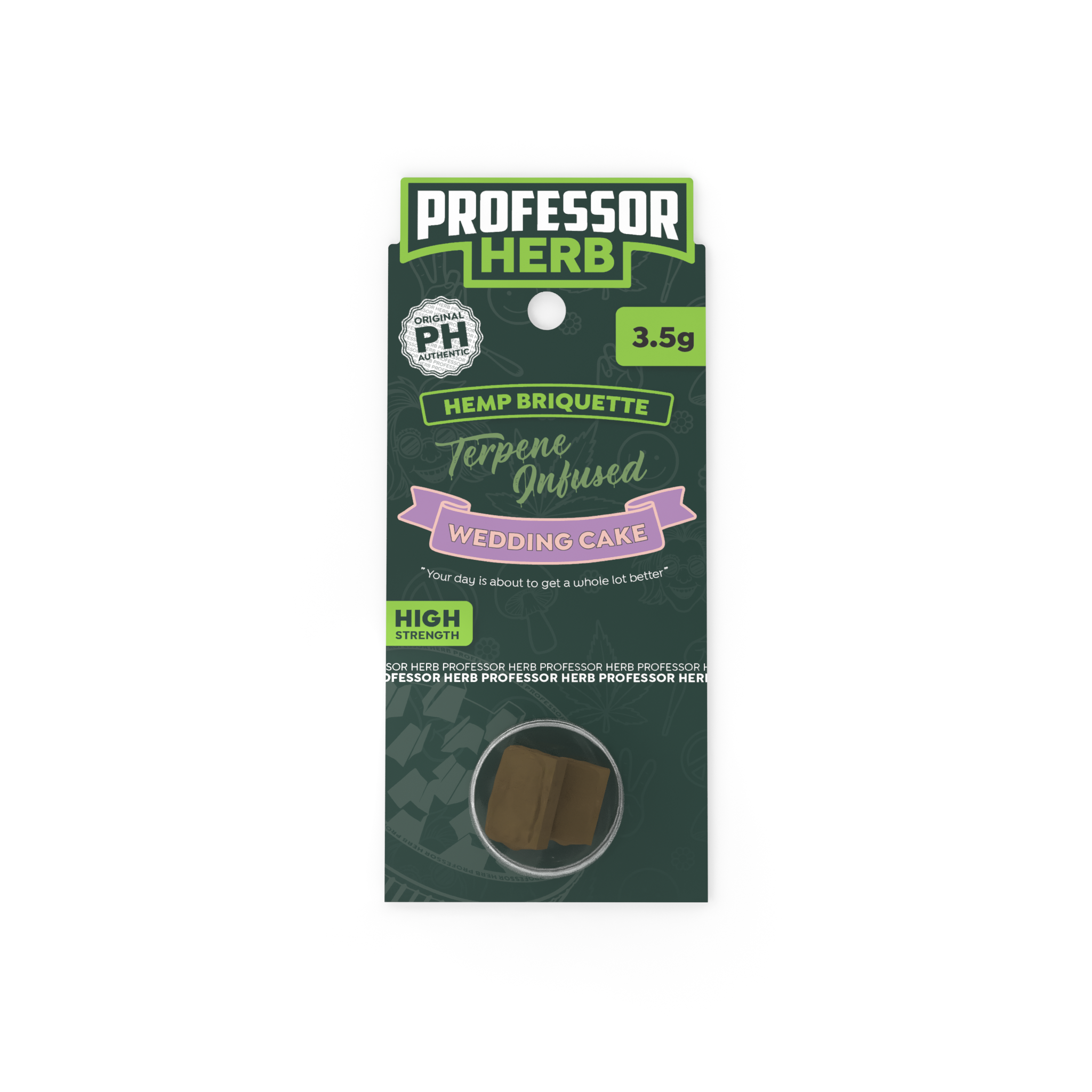 Professor Herb Hemp Briquette Hash (3.5g) - Wedding Cake - Image 2