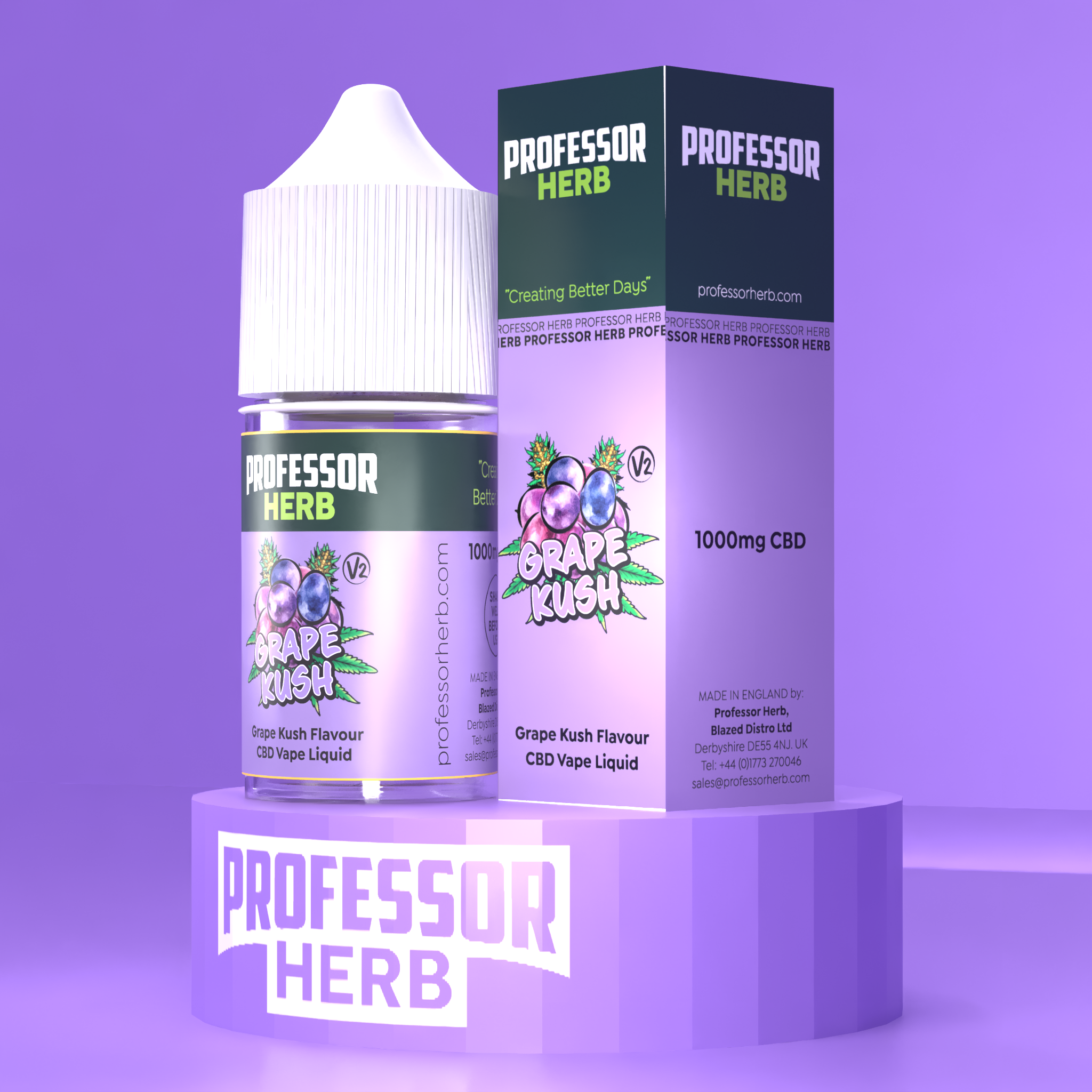 Professor Herb CBD Vape Liquid 1000mg/30ml - Grape Kush V2 - Image 6