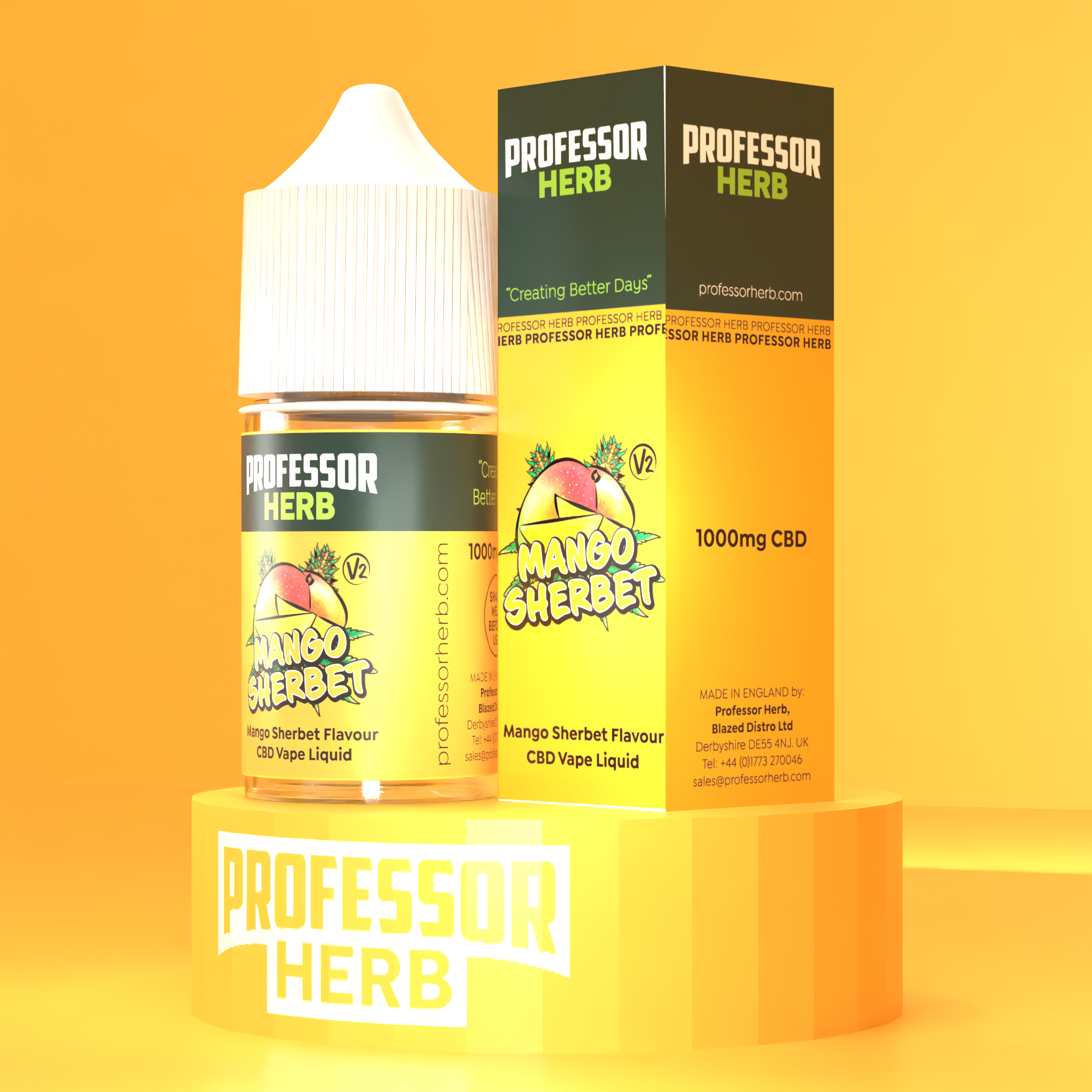Professor Herb CBD Vape Liquid 1000mg/30ml - Mango Sherbet V2 - Image 5