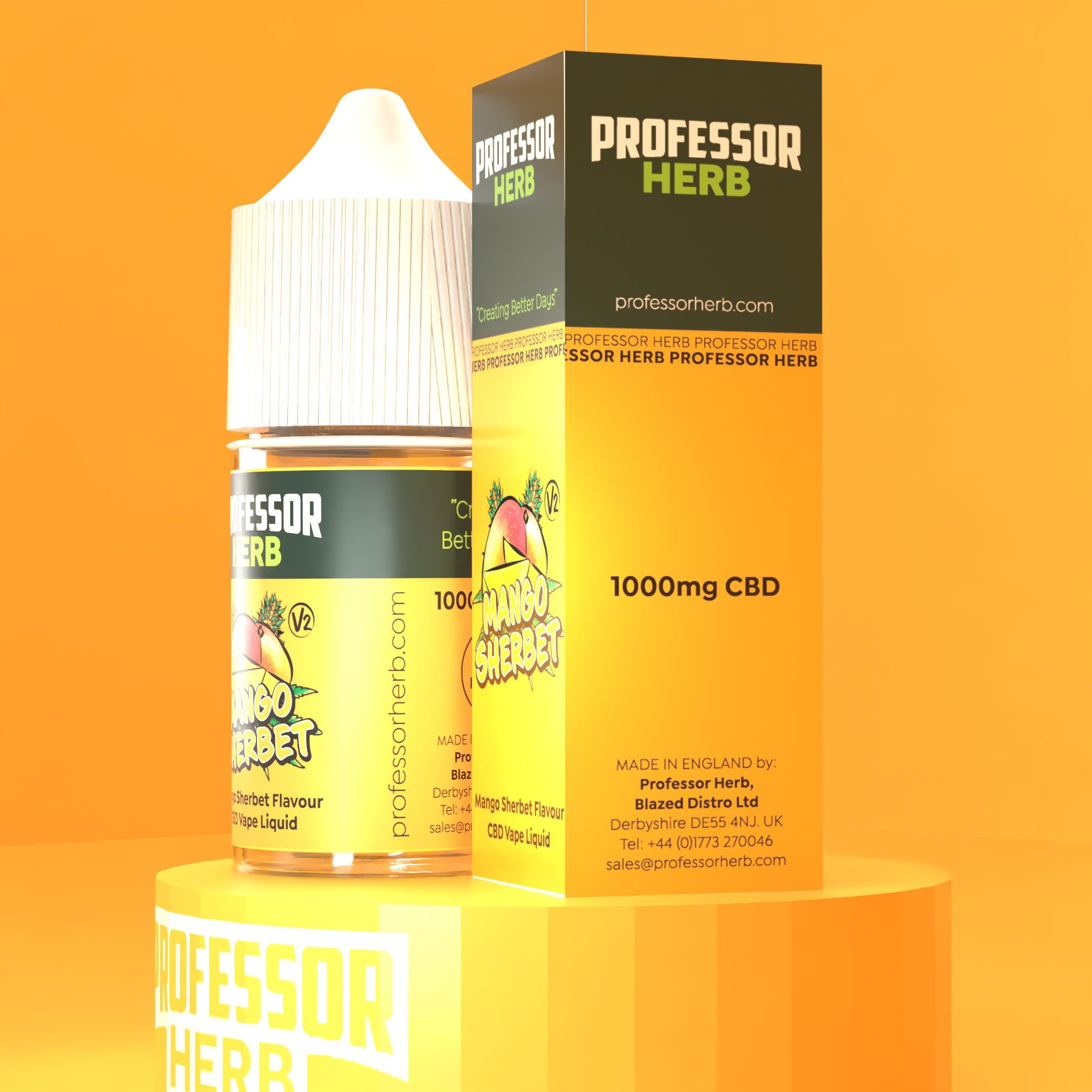 Professor Herb CBD Vape Liquid 1000mg/30ml - Mango Sherbet V2 - Image 7