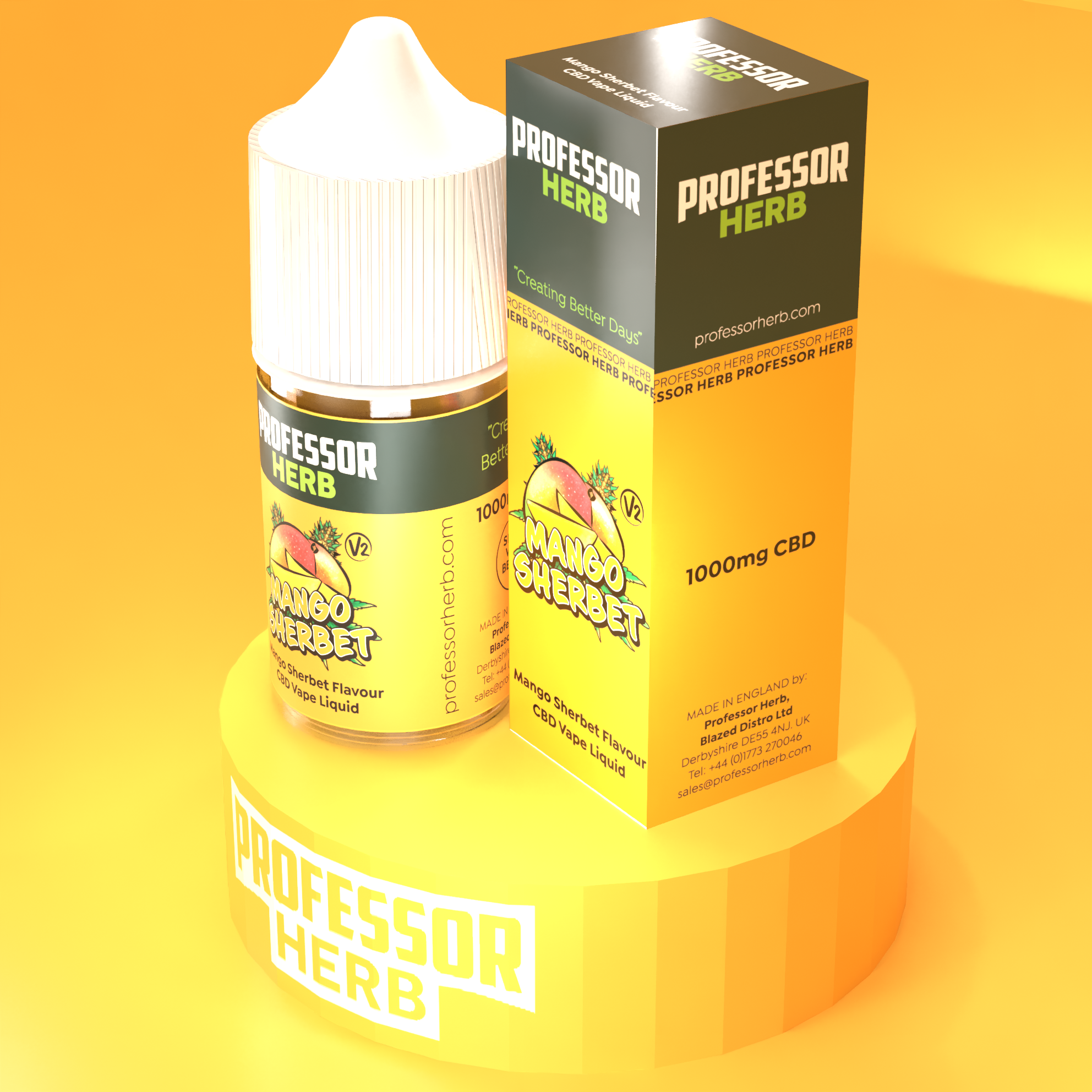 Professor Herb CBD Vape Liquid 1000mg/30ml - Mango Sherbet V2 - Image 8