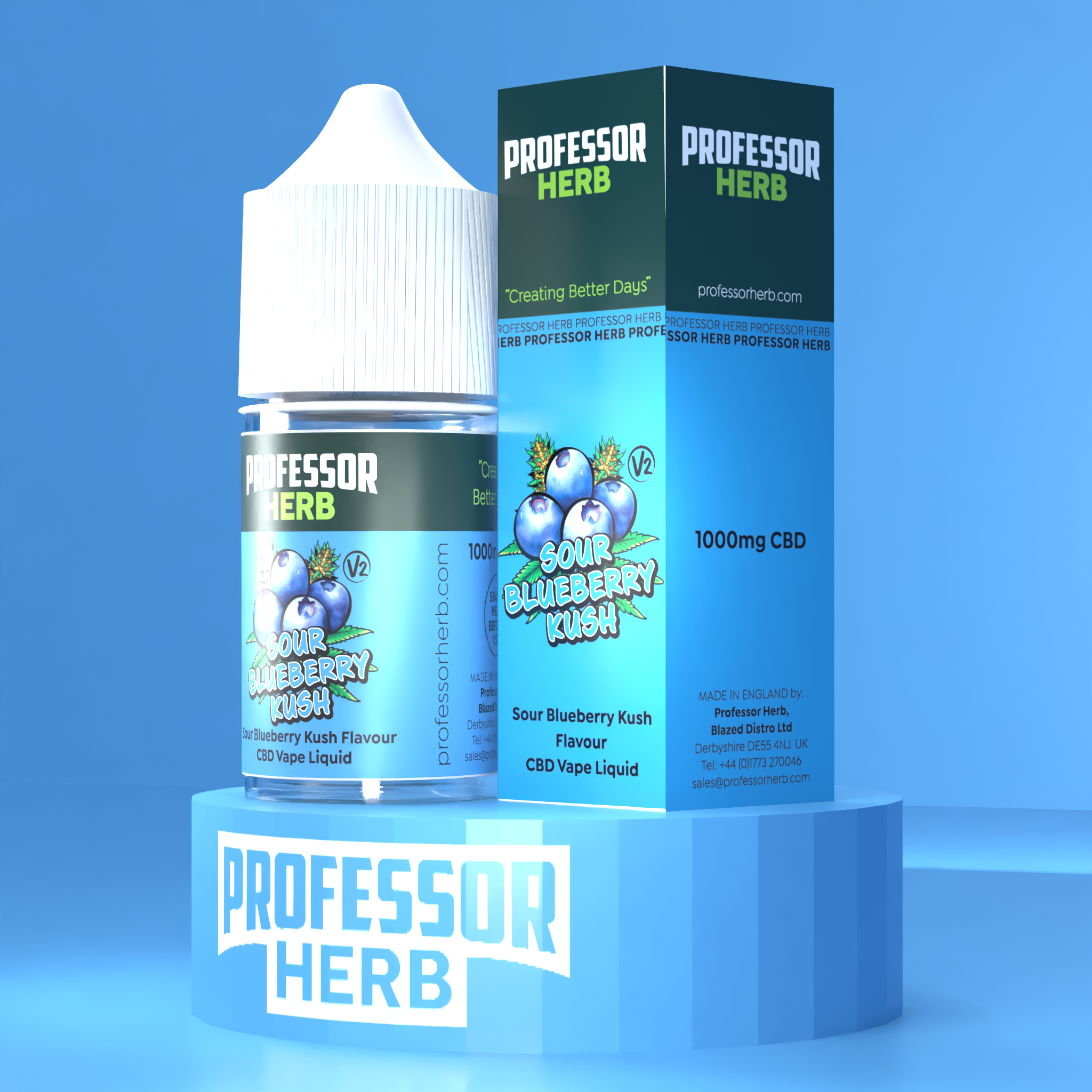 Professor Herb CBD Vape Liquid 1000mg/30ml - Sour Blueberry Kush V2 - Image 4