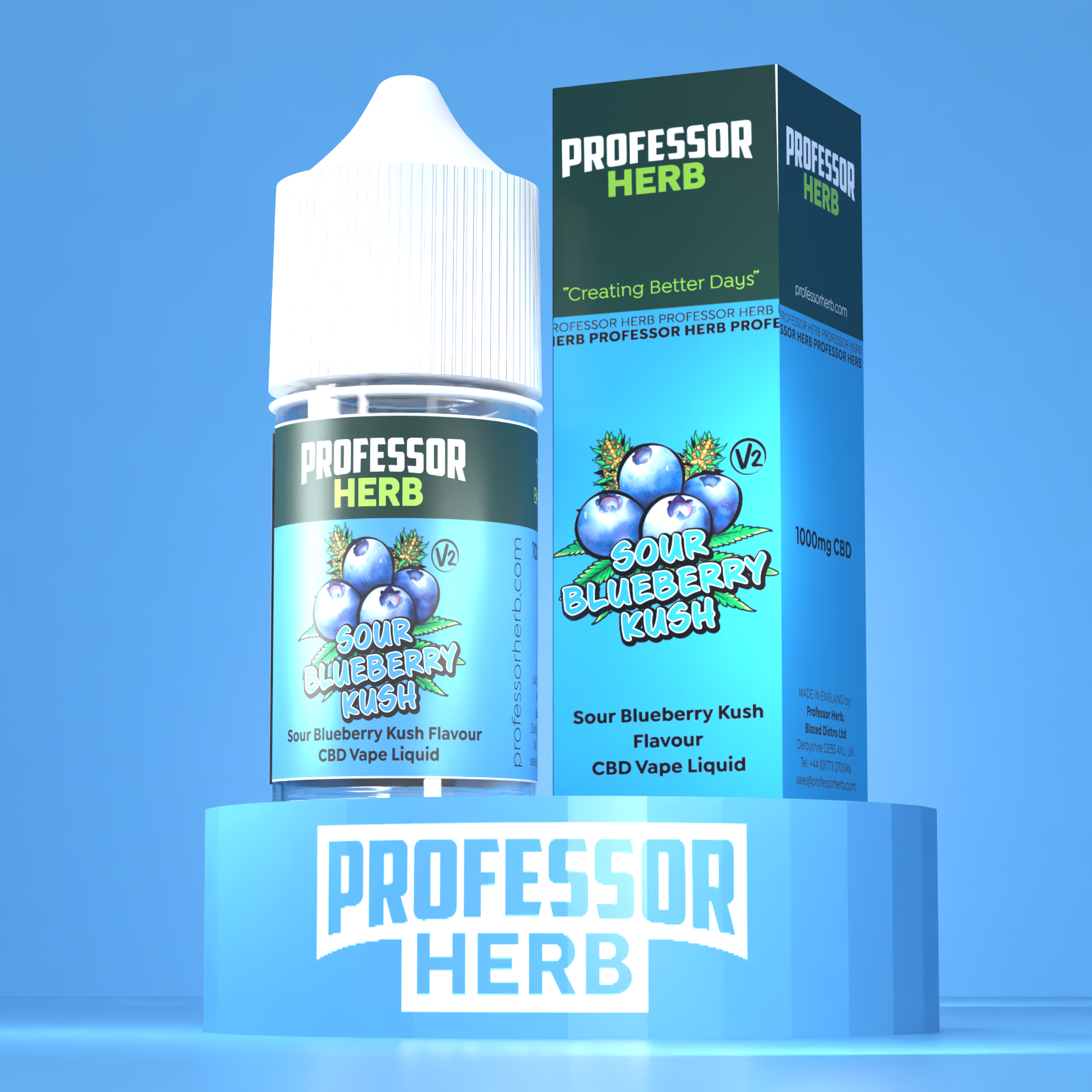Professor Herb CBD Vape Liquid 1000mg/30ml - Sour Blueberry Kush V2 - Image 6